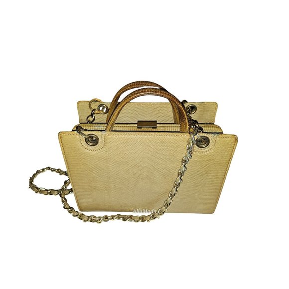 Gucci Honey Reptile Leather 2-way Bucket Bag w Chain Strap - Picture 16 of 16